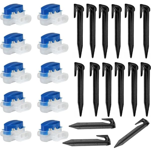 10 Resin-Filled Cable Connectors + 15 Fixing Sardines for Peripheral Cables for Automower Robot Lawnmower