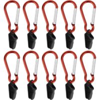 10 Set Tent Clips with Carabiner Plastic Awning Clamp Canopy Clip Holder Tarpaulin Clips with Carabiner Windproof Tent Lock Grip Heavy Duty Tarp