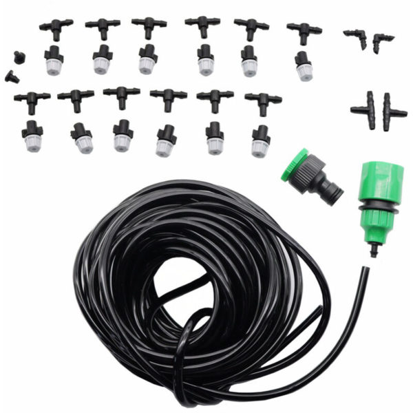 10 meters long courtyard garden outdoor spray combination kit, 4/7mm tee and connector