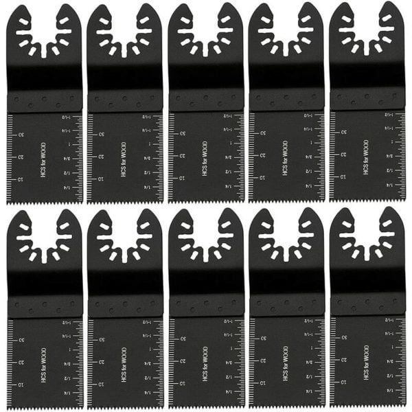 10 pcs 34mm Multi-Tool Blades Oscillating Blade Carbon Steel DIY Multi-Purpose Tools for Sawing Cutting Scraping Shaping Polishing and Removing Grout