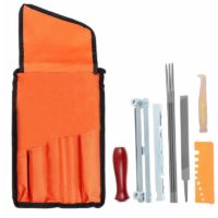 10 pcs Chainsaw Sharpener File Kit Hand Tool for Sharpening Electric Chain Saw Includes 5/32 3/16 7/32 Inch Round File, Flat File, Wood Handle,