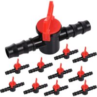 10 pcs Garden Hose Faucet, Hose Irrigation Valve Hose Connector 16mm Shut-off Valve Plastic Fitting for Outdoor Garden Water Valve Control