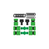 10-piece garden hose connector kit for garden hose pipe connection (2 double plug hose connectors, 6 hose quick connector, 2 tap connector fittings