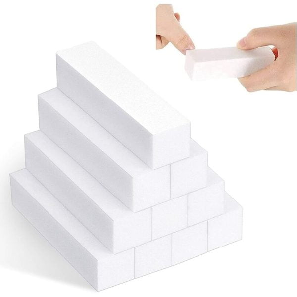 10 white pad sanding blocks, new generation pad polishing block nail manicure tool