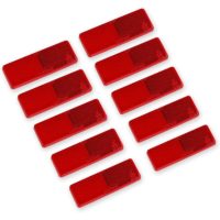 10 x Trailer Reflector - Red, Rectangular Adhesive Side Reflector, With E-Mark Approved For Road Transport Vehicles