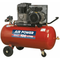 100 Litre Mobile Belt Drive Air Compressor - 3hp Motor - Quick Release Coupling