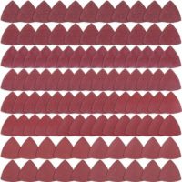 100 Pack Triangle Velcro Sanding Pads Assorted 40/60/80/120/180/240/320/400/600/800/1000 Grit Sandpaper for 3.5" Oscillating Multi-Tool No Holes