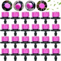 100 Pcs Adjustable Irrigation Drippers, Irrigation Sprinkler Head Irrigation Drip Irrigation Micro Sprinkler Drip Emitter System for Home Garden