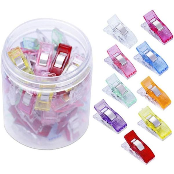 100 Pcs/Set Multi-Functional Color Sewing Clip, Suitable for Sewing and Binding, Crafts, Knitting, Crochet Tools, Folder Accessories, etc