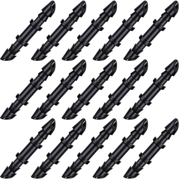 100 Pieces Barbed Connectors Drip Irrigation 1/4 Barbed Coupling Fittings Barbed Connectors for 1/4 Inch Irrigation Tubing Drip Line Coupler for Drip