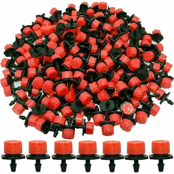 100 Pieces Irrigation Dripper, Adjustable Irrigation Drippers Drip Irrigation for Plant Garden Greenhouse Vegetable Patch Lawn