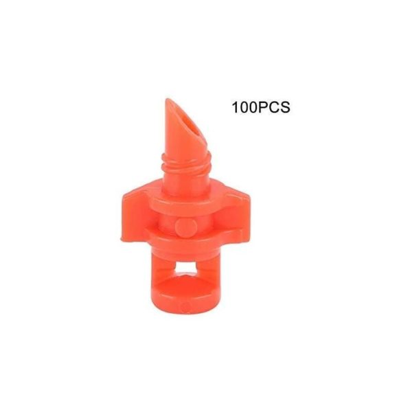 100 Pieces Micro Sprinklers, 360° Garden Micro Sprinkler Nozzle Refraction Spray Atomizer Sprinkler (Red)