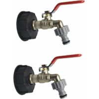 1000L tank tap S60X6 ibc tap connection with 1/2' hose connection, drain tank adapter, for garden tap, for tank adapter (2 pieces)