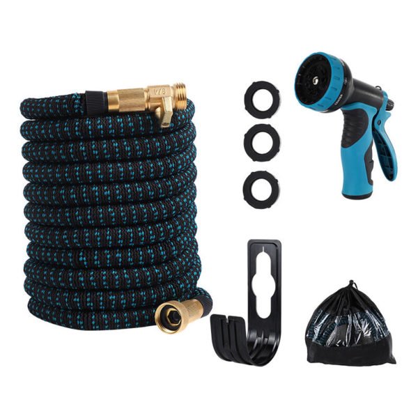 100FT-30M Retractable Garden Hose with Double Latex Inner Hose to Prevent Leakage, Magic Garden Hose with 9 Function Gun+Brass Fittings