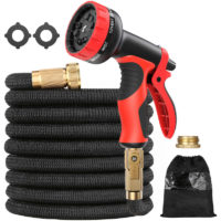 100FT/30M (Water expansion length reaches 30M) Garden hose eu Metal water spray nozzle and 2500D fabric - Meterk