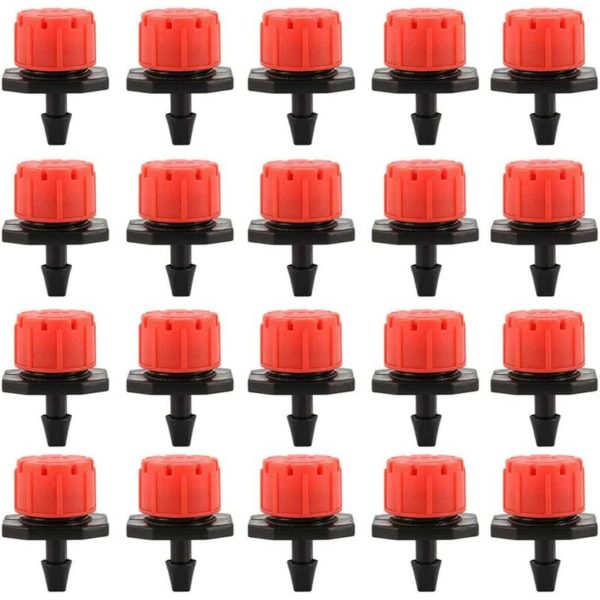 100PCS Drip Irrigation Drippers, Garden Emitter Sprinkler Nozzles, 360° Adjustable Automatic Drip Irrigation for Plant Greenhouse Lawn diy