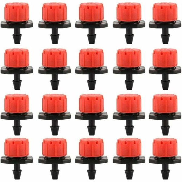 100PCS Drip Irrigation Drippers, Garden Emitter Sprinkler Nozzles, 360� Adjustable Automatic Drip Irrigation for Plant Greenhouse Lawn DIY