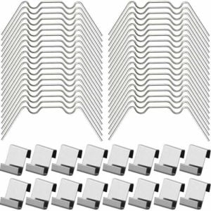 100Pcs Greenhouse Glazing Clips Include 50 W Type Stainless Steel Clamps and 50 Z Type Greenhouse Glass Clips