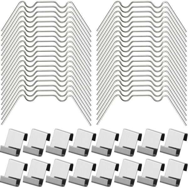 100Pcs Greenhouse Glazing Clips Include 50 w Type Stainless Steel Clamps and 50 z Type Greenhouse Glass Clips