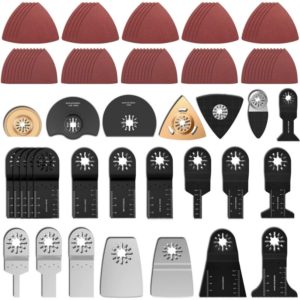 100Pcs Multi-Tool Universal Saw Blades, Oscillating Multi-Tool Accessory Set Quick Release Oscillating Saw Blades for Dremel, Bosch, Makita