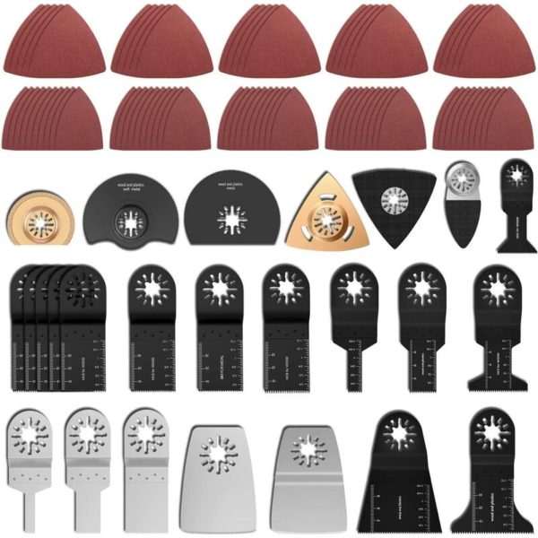 100Pcs Multi-Tool Universal Saw Blades, Oscillating Multi-Tool Accessory Set Quick Release Oscillating Saw Blades for Dremel, Bosch, Makita
