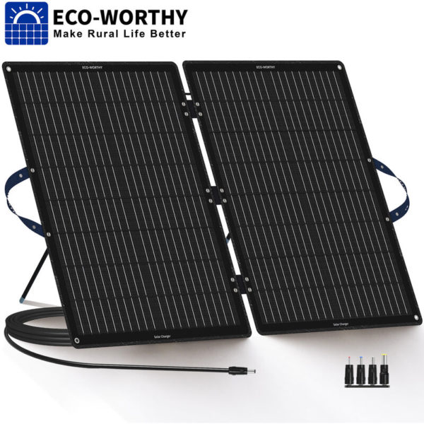 100W Foldable Solar Panel Portable for Emergency Power Backup,Power Station,RV Battery,DC Output for Solar Generator with 30A Controller for