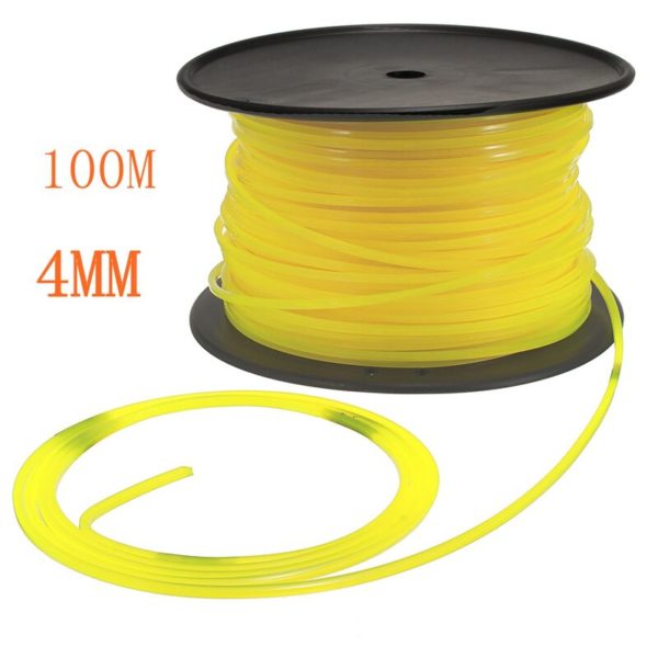 100m 3mm Yellow Shape Line Cord Nylon For stihl Strimmer Trimmer Head Trimmer