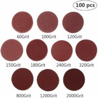 100pcs 2 inch Sanding Discs Pad Kit for Drill Grinder Rotary Tools with Backer Plate 1/8 Shank Includes 60-2000 Grit Sandpapers