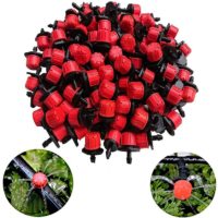 100pcs Adjustable Drippers Irrigation System, Plastic Adjustable Drippers diy Mist Sprinkler for Drip Irrigation Micro Drip Greenhouse diy Garden,