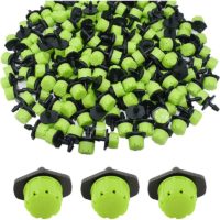 100pcs DripperAdjustable Drip Irrigation Automatic Watering System Micro Sprinkler Emitter DrippersDIY for Plant Greenhouse Garden,Green