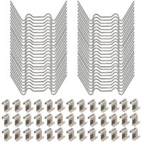 100pcs greenhouse repair kit, stainless steel greenhouse glass fixing clips including glazing clips w wire clips