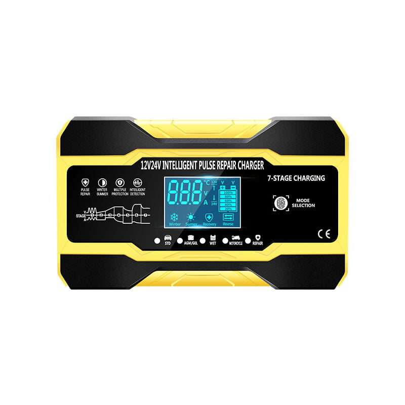 10A Car Battery Charger 12V/24V Smart Fully Automatic Car Battery Charger with Temperature Compensation for Car, Truck, Motorcycle, Lawn Mower, Boat,