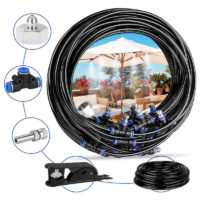 10M Misting System, Patio Mist Maker Cooling Misting System Outdoor Mist Hose Kit for Garden Sunshade Trampoline Greenhouse Swimming Pool