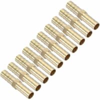 10PCS Barbed Straight Connector Bi-Directional Straight Hose Adapter Brass Hose Fitting Joint Tube Fitting