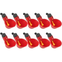 10PCS Chicken Waterer Automatic Plastic Chicken Drinker Poultry Drinker Kit Drinking Water Dispenser Bowls Water Feeding Systems for Bird Quail