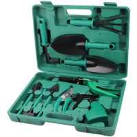 10PCS Garden Tools Set with Storage Case Gardening Tool Kit Shovels Trowel Transplanter Hand Rake Garden Sprayer