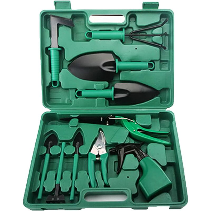 10Pcs Garden Tool Set Gardening Tools Gardening Kit With Carrying Case, Garden Secateurs