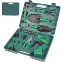 10Pcs Gardening Tool Set, Rustproof Shovel and Pruner for Outdoor Gardening, Harrow, Water Sprayer and Durable Storage Bag for Women and Men