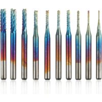 10Pcs pcb Kit Blue Nano Rotary Cutters Shank 3MM Tungsten Carbide End Engraving Set for cnc Cutters Burrs Tool With Storage Case