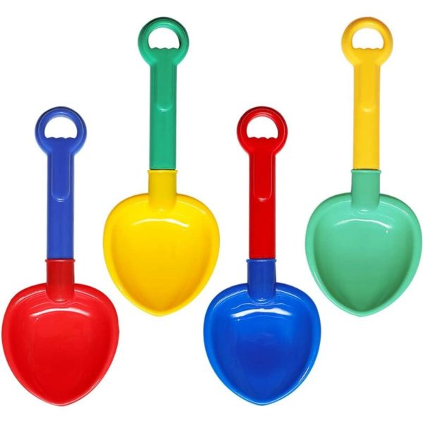 10''Sand Shovels,Multi-Color Sand Scoop Plastic Shovels,Beach Shovels for Boys and Girl- 4 Pack