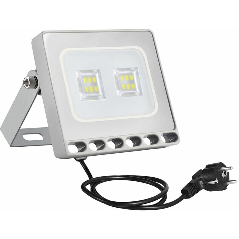 10W Led Floodlight cool white Waterproof Outdoor Security Floodlight from 2800K-3200K with EU Plug6th Generation Super Bright IP65Super Bright