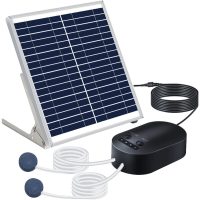 10W Solar Oxygen Pump With Pipe Air Stone Bracket Fish Tank Oxygenator 3 Adjustable Modes Aquarium Oxygen Aerator for Small Pond Emergency Fishing