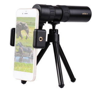 10X-300X Mini Monocular Telescope BAK4 Prisms Life Water-resistant with Phone Holder Mini Tripod Stand Carry Bag