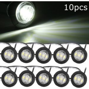 10X Waterproof 12V Round led Bullet Button Side Marker Lights Car Trailer White