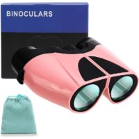 10X22 Stackable Telescopic Binoculars, Small Compact hd Autofocus Binoculars for Kids, Adults, Travel and Hunting Pink