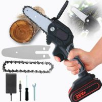 10cm Cordless Mini Chainsaw, 26V Rechargeable Mini Chainsaw, Adjustable Speed Portable Pruning Saw with Battery, For Cutting Wood, Trimming
