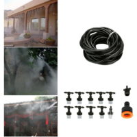 10m Small Size Garden Lawn Outdoors Irrigation Plastic Sprayer Nozzles Suits Spray Cooling Atomization Sprinkler Nozzle Tool Combination Suit - Grey
