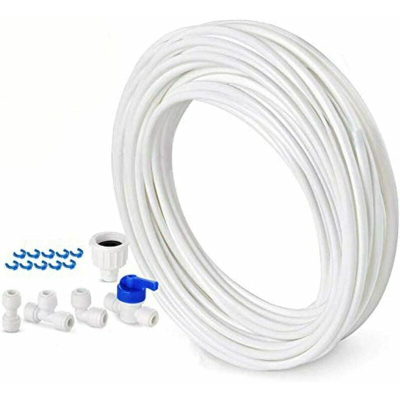 10m Water Supply Hose - European Style Double Door Refrigerator Connection Kit - 6.3mm Diameter