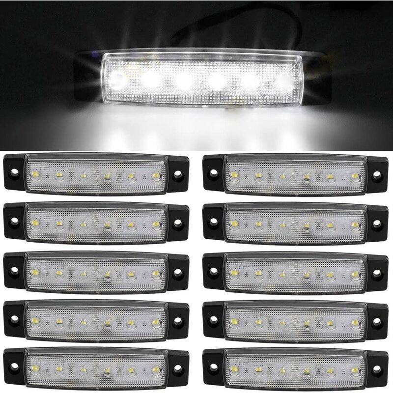 10pcs 3.8 6 LED Side 12V LED MARKER Trailer Truck Marker Lights, Amber Marker Light, Rear End Marker Light, Truck Cab Marker Lights, RV Convoy