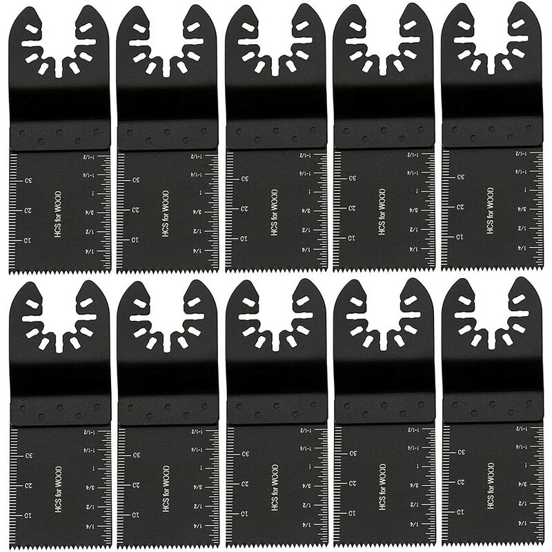 10pcs 34mm Multi-Tool Blades Oscillating Blade Carbon Steel diy Multi-Purpose Tools for Sawing Cutting Scraping Shaping Polishing and Removing Grout